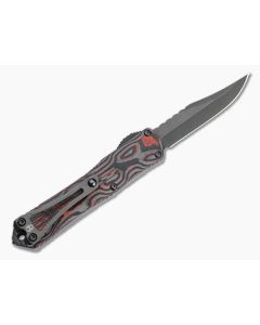 Heretic Knives Manticore-S Bowie DLC Elmax Orange Camo Carbon Fiber OTF Automatic H022B-6A-ORCF