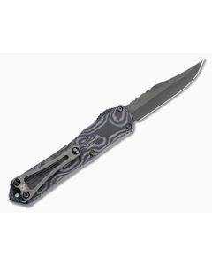 Heretic Knives Manticore-S Bowie DLC Elmax Purple Camo Carbon Fiber OTF Automatic H022B-6A-PUCF