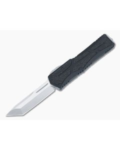 Heretic Colossus Black Handle With Traction Inlays Stonewashed MagnaCut Tanto OTF Automatic H040-2A