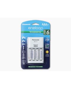 Panasonic 4-Position Charger with 4 x AAA Eneloop NiMH Batteries
