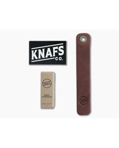 Knafs Leather Honing Strop and Compound Kit for Pocket Knives