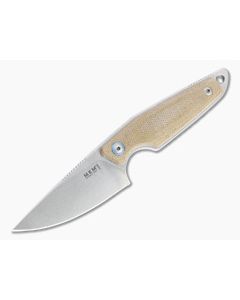 MKM x Vox Makro 1 Drop Point Stonewashed M390 Natural Micarta Fixed Blade MA01-NC
