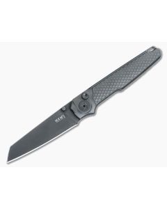 MKM Miura Button Lock Folder Dark Stonewash Integral Ti Handle Dark Stonewash M390 Blade MI-TDSW