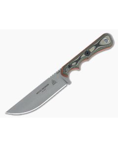 TOPS Knives Muley Skinner Stonewashed 154CM Tan Camo G10 Fixed Blade MSKIN-01