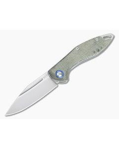 MKM Mikita Burnley Fara Green Canvas Micarta M390 Slip Joint Folder MY01-GC