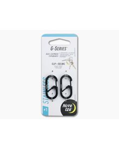 Nite Ize Innovation G-Series #1 Dual Chamber Keychain Carabiner Two-Pack Black