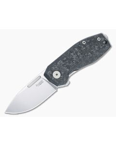 LionSteel Nano Frame Lock Flipper Carbon Fiber Handle Satin MagnaCut Drop Point NA01-CF
