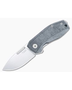 LionSteel Nano Frame Lock Flipper Black Canvas Micarta Handle Satin MagnaCut Drop Point NA01-CVB