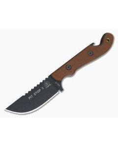 TOPS Knives Pit Stop 3 Black 1095 Tan Canvas Micarta