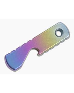 Qerim 37 Baby Hippo Titanium Bottle Opener Stonewashed Rainbow Anodized 001
