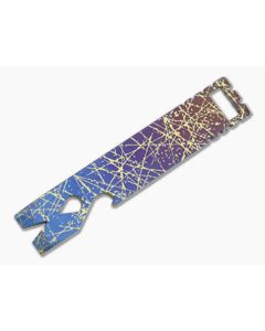 Qerim 37 V4 Worker Titanium Pry Tool Splatter Engraved Satin Gradient Anodized 014