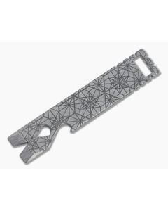 Qerim 37 V4 Worker Titanium Pry Tool Stonewashed Geometric Engraved 018