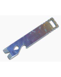Qerim 37 V4 Worker Titanium Pry Tool Gradient Anodized Fingerprint Engraved 021