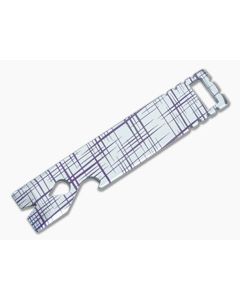Qerim 37 V4 Worker Titanium Pry Tool Satin Anodized Crosshatch Engraved 022