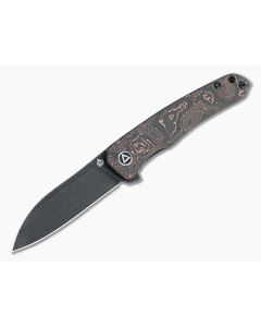 QSP Knives Otter Black Stonewashed S35VN Copper Foil Carbon Fiber Liner Lock Flipper QS140-B2