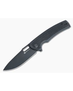 Sencut Vesperon Liner Lock Flipper Black Micarta Handles Black Drop Point Blade S20065-3