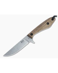Smith & Sons Spur EDC Fixed Blade Walnut Handles Stonewashed AEB-L Blade SM14AE2318