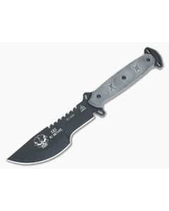 TOPS SXS Skullcrusher's Xtreme Sidekick Fixed Blade Black Micarta Coated 1095 SXS-01