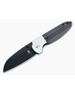 Kizer Vanguard Deviant Black M390 White Bolstered Black Micarta Liner Lock Folder V3575A2