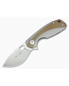 Viper Lille Satin M390 Titanium Liner Lock Flipper Bronze Anodized Overlay V5962TIBR