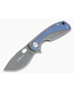 Viper Lille Black Stonewashed M390 Titanium Liner Lock Flipper Blue Anodized Overlay V5963TIBL