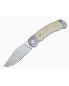 Viper Twin Satin M390 Natural Canvas Micarta Titanium Bolsters Slip Joint Knife V6002CN