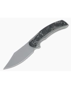 WE Knives Snick Gray Stonewashed 20CV Marbled Carbon Fiber Inlaid Nested Frame Lock Flipper WE19022F-2