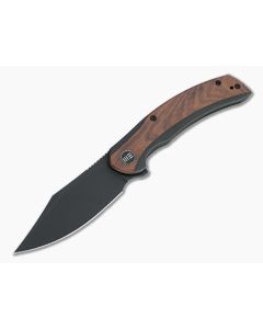 WE Knives Snick Black Stonewashed 20CV Cuibourtia Wood Inlaid Nested Frame Lock Flipper WE19022F-3