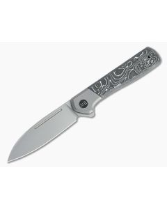 WE Knives Soothsayer Flipper Blasted 20CV Silver Foil Carbon Fiber Folder WE20050-3