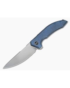 WE Knives Quixotic Blasted 20CV Stonewashed Blue Titanium Flipper WE21016-3