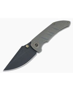 WE Knives Riff-Raff Frame Lock Bronze Titanium Handles Black Stonewashed 20CV Clip Point WE22020B-1