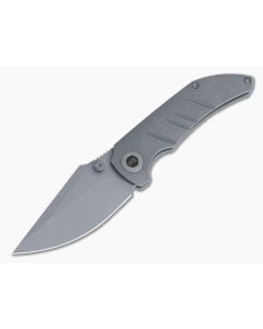 WE Knives Riff-Raff Frame Lock Gray Titanium Handles Stonewashed 20CV Clip Point WE22020B-3