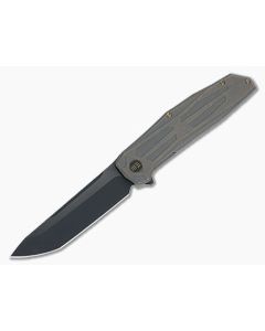 WE Knives Shadowfire Flipper Bronze Titanium Handle Black 20CV Compound Ground Blade WE22035-3