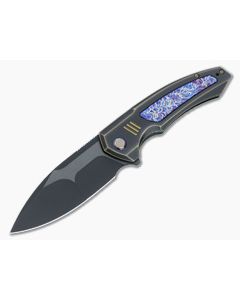 WE Knives Hyperactive Vanax Black Folder Flamed Titanium Inlays WE23030-4