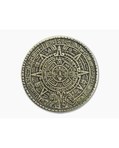 Shire Post Mint | Aztec Sun Stone Calendar - Sun and Moon Worry Coin Brass 