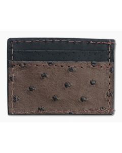 Yoder Leather Company Brown Ostrich Clip Wallet
