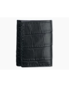 Yoder Leather Company Black Alligator Trifold Wallet