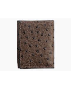 Yoder Leather Company Brown Ostrich Trifold Wallet
