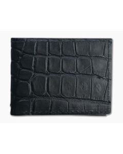 Yoder Leather Company Black Alligator Regular ID Window Bifold Wallet