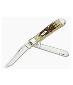 Case Mini Trapper Peach Seed Jig Amber Bone Slipjoint 00013