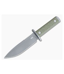 Zero Tolerance 0006 Textured OD Green G10 Handle Bead Blasted Clear Cerakote 3V Fixed Blade 