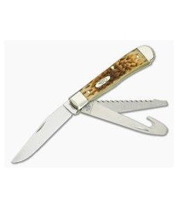 Case Amber Bone Peach Seed Jig Hunter Trapper 00149