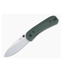 Knafs Lander Liner Lock Green Micarta Handles Stonewashed 14C28N Drop Point Blade 00156