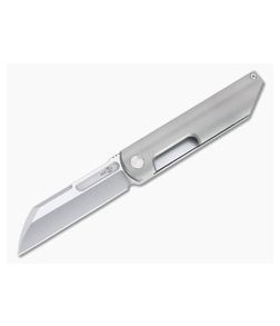 D Rocket Design Revenge Front Flipper Satin M390 Blasted Titanium Liner Lock Folder 0023