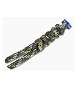 Chris Reeve Small Sebenza 21 Multicolored Knotted Lanyard Franklin Camo/Blue