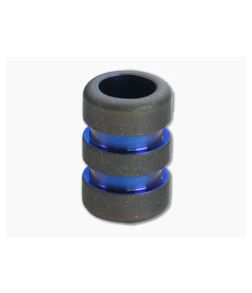 Ti Survival Titanium Lanyard Bead Grooved Stonewashed Blue Groove