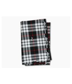 Fox Hanx Tartan Cotton Black and White Plaid Handmade Handkerchief