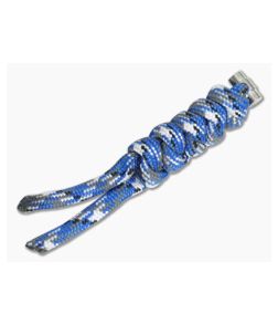 Chris Reeve Small Sebenza 21 Multicolored Knotted Lanyard Bucky Blue/Silver