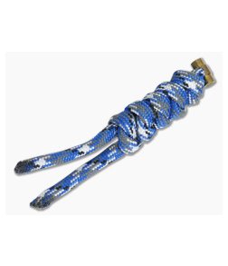 Chris Reeve Small Sebenza 21 Multicolored Knotted Lanyard Bucky Blue/Gold