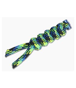 Chris Reeve Small Sebenza 21 Multicolored Knotted Lanyard Aquatic/Blue 